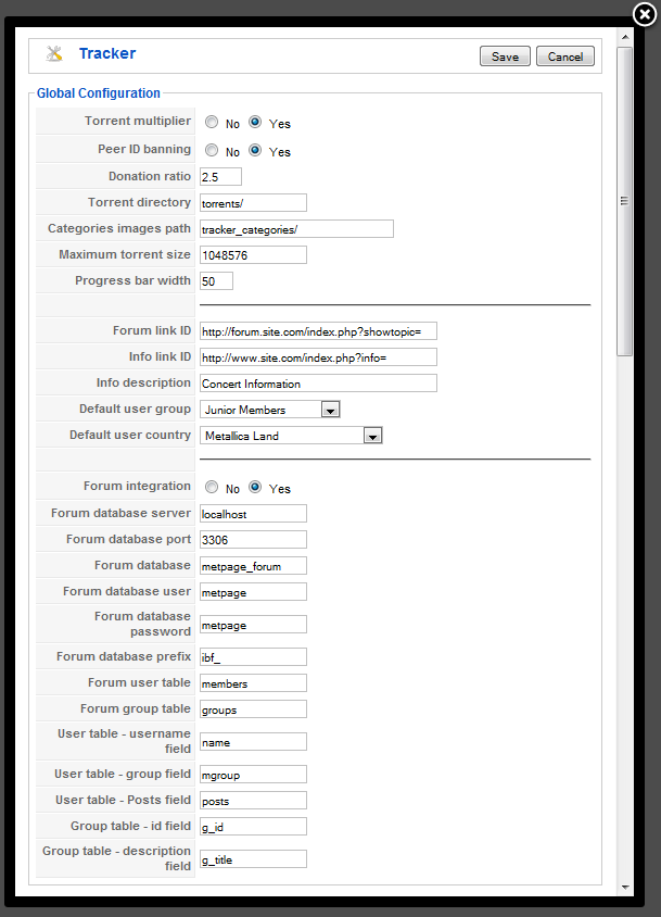 Tracker Configuration Full